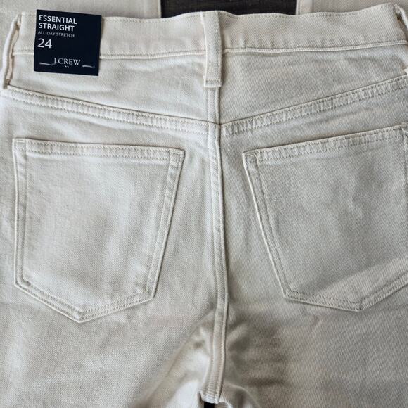 J. Crew Factory Essential Straight Ecru Jean in All-Day Stretch Size 24 NWT - Picture 10 of 11